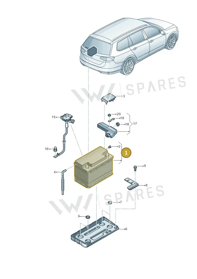 6R0915105B — Skoda Superb Combi (2015-2024) diagram 851915010, position 1
