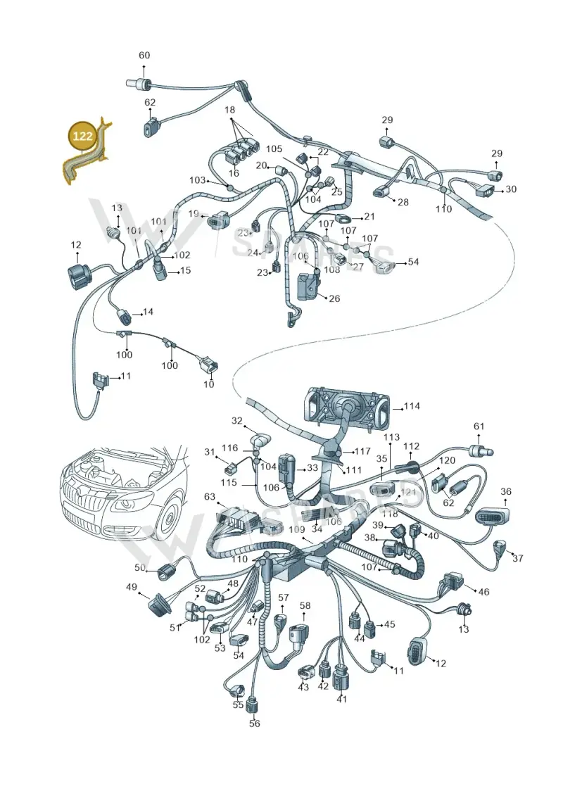 6R0971615L — Skoda Fabia Scout (2010-2014) diagram 608971810, position 122