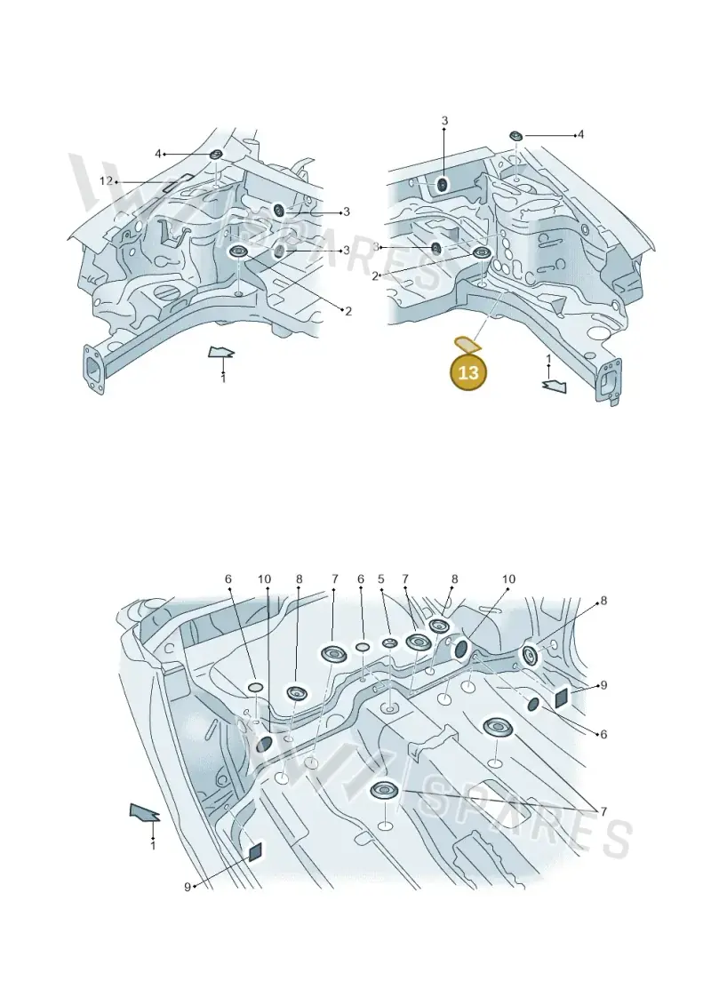 6R0971908 — Skoda Rapid (2012-2022) diagram 740803350, position 13
