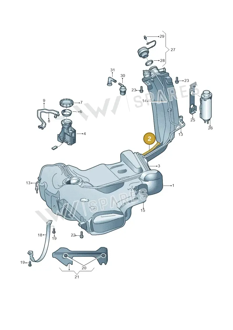 6R7201993 — Skoda Rapid (2012-2022) diagram 740201050, position 2