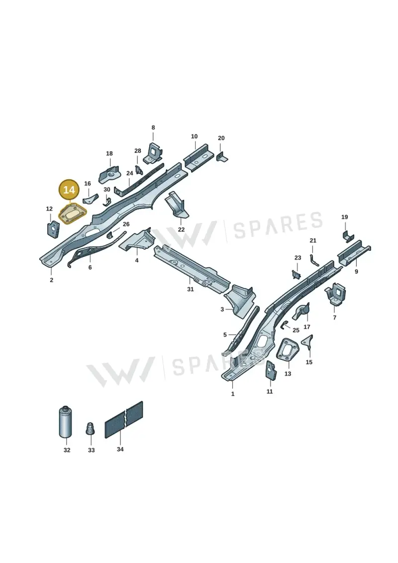 6RA802516 — Skoda Rapid (2012-2022) diagram 62x803025, position 14