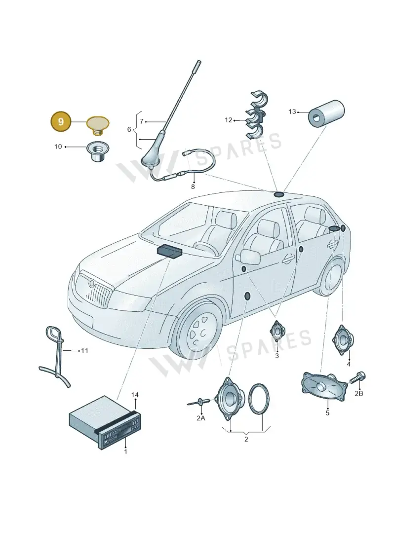 6U0817064 — Skoda FABIA/COMBI            05> (2004-) diagram 225035000, position 9