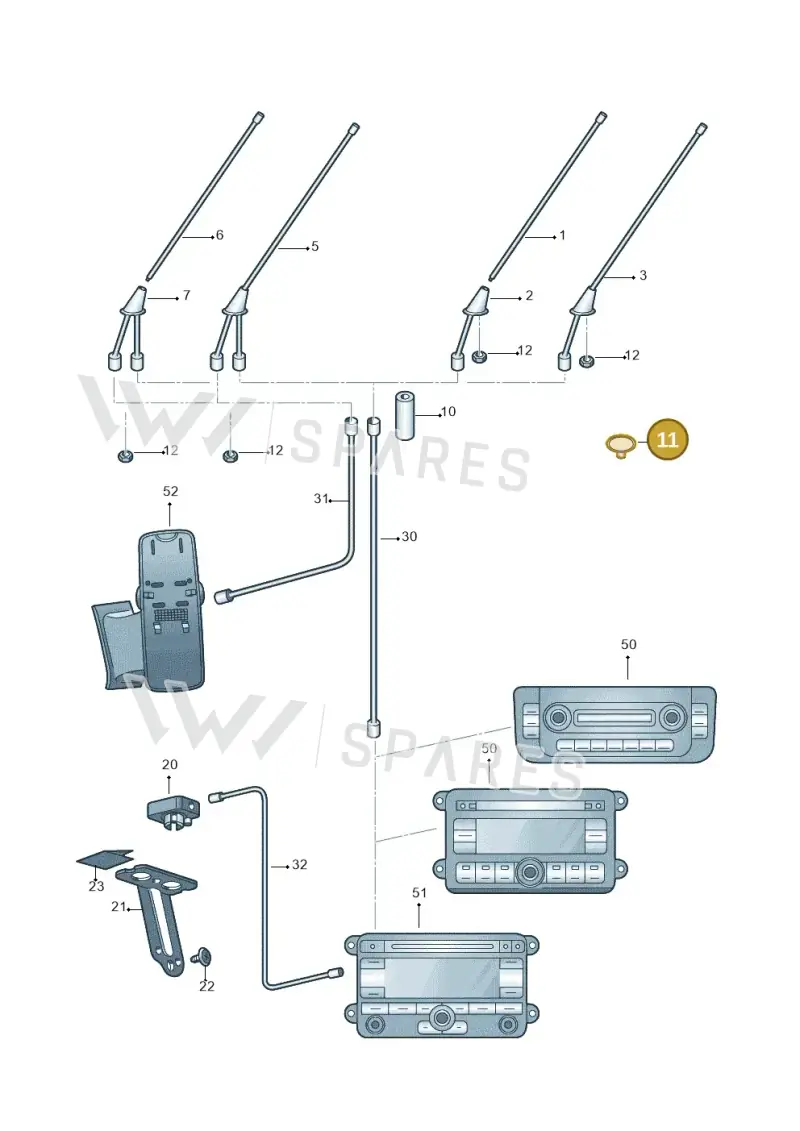6U0817064 — Skoda Fabia Ambiente (2009-2013) diagram 608035250, position 11