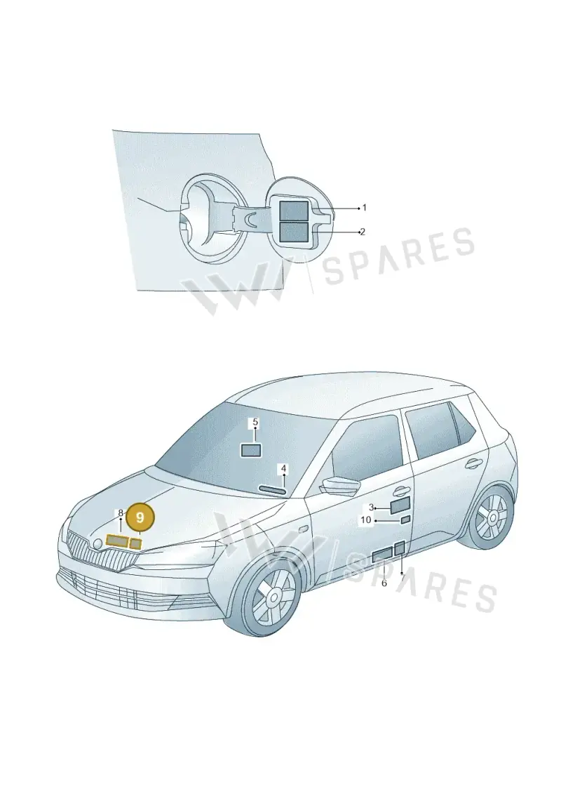 6V0010033 — Skoda Fabia (2014-2022) diagram 797011200, position 9