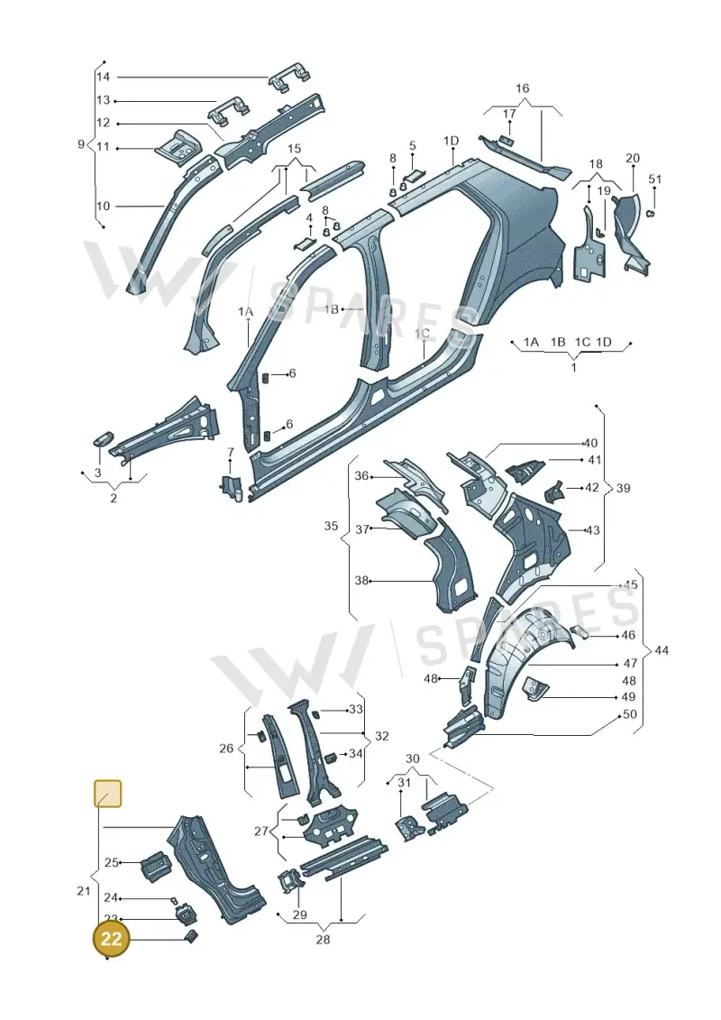 6V0803477 — Skoda Fabia (2014-2022) diagram 797809300, position 22