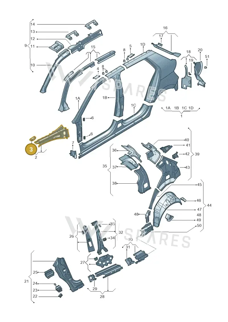 6V0806165 — Skoda Fabia (2014-2022) diagram 797809300, position 3