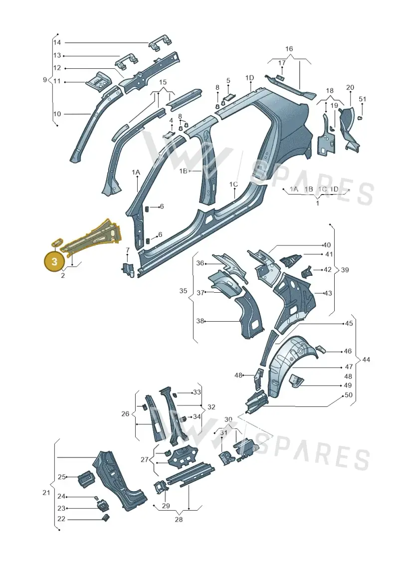 6V0806166 — Skoda Fabia (2014-2022) diagram 797809300, position 3