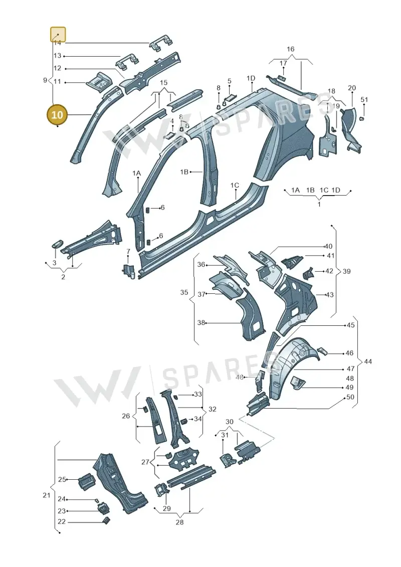 6V0809429 — Skoda Fabia (2014-2022) diagram 797809300, position 10