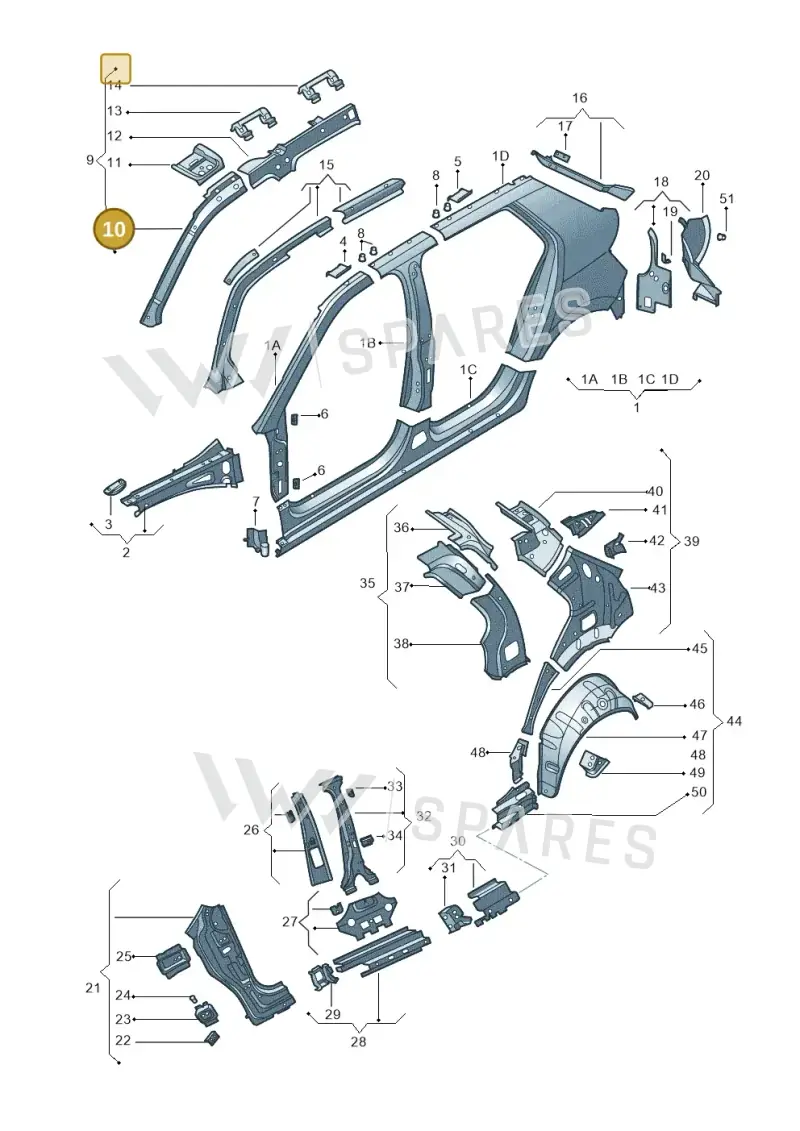 6V0809430 — Skoda Fabia (2014-2022) diagram 797809300, position 10