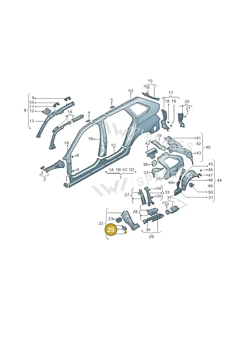 6V0809622 — Skoda Fabia (2014-2022) diagram 797809350, position 25