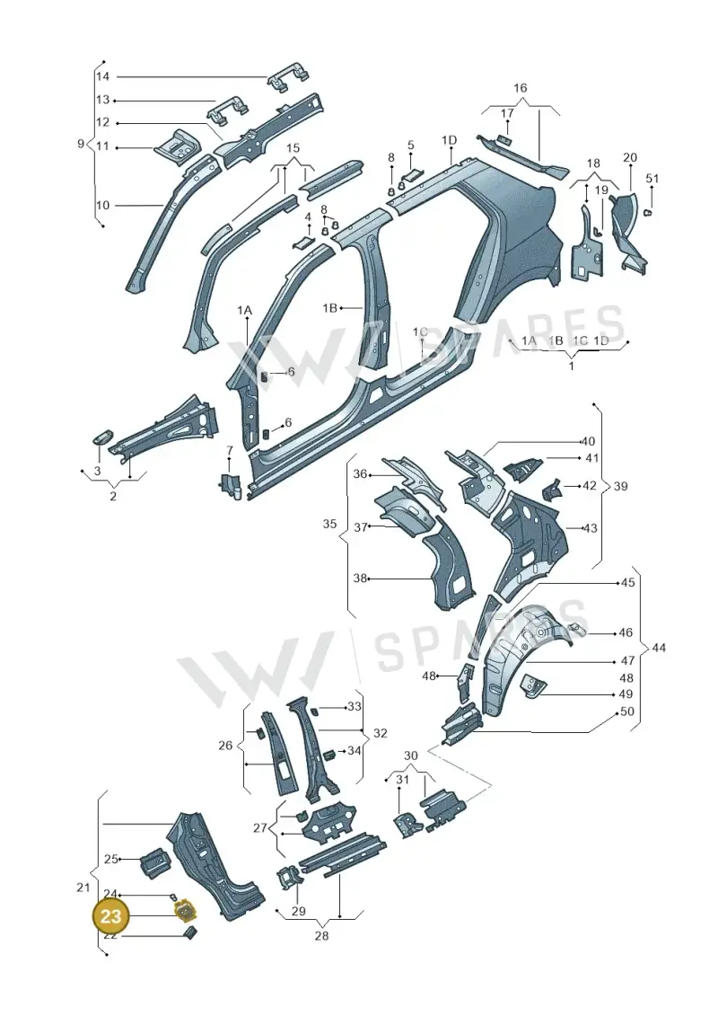 6V0809622 — Skoda Fabia (2014-2022) diagram 797809300, position 23