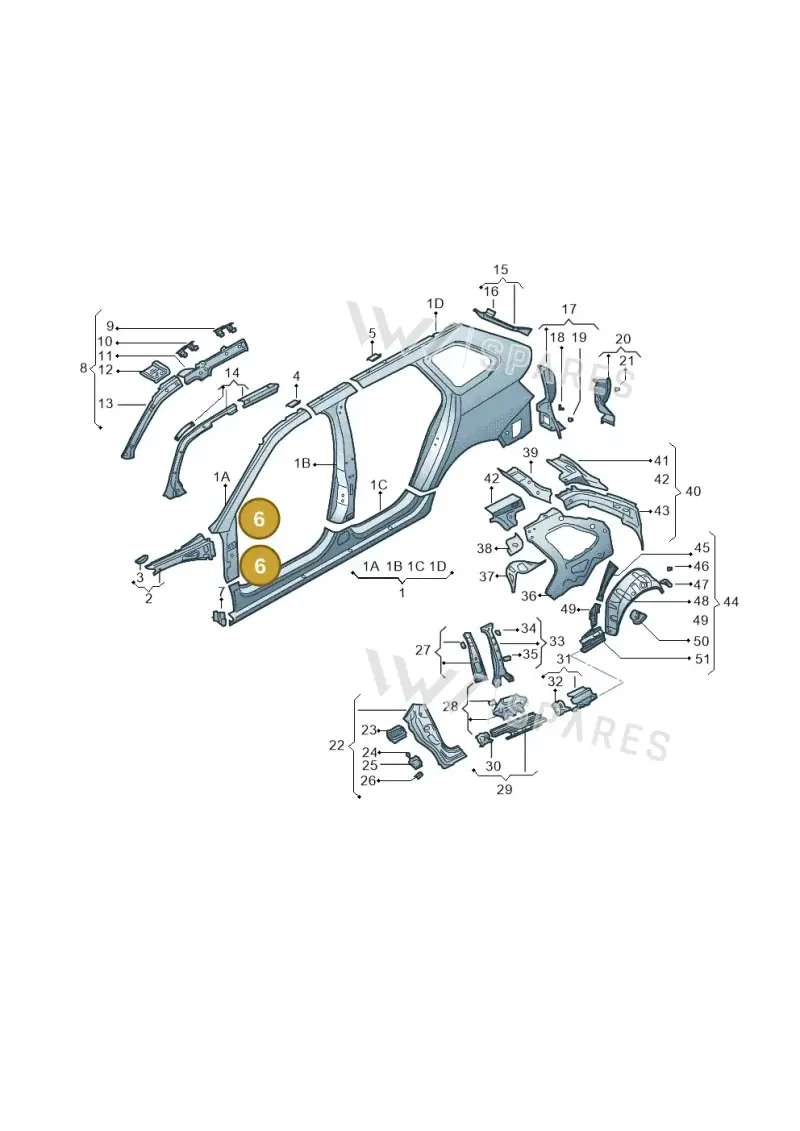 6V0821167 — Skoda Fabia (2014-2022) diagram 797809350, position 6