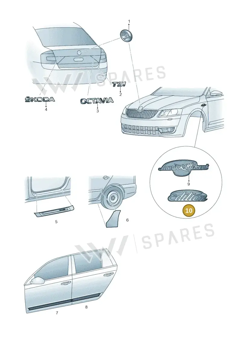 6V0853041BVU9 — Skoda Octavia (2017-2020) diagram 753853000, position 10