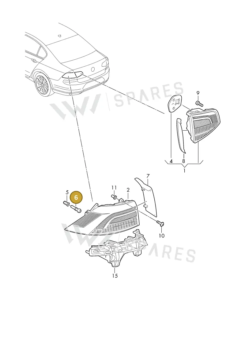 6V0945246 — Skoda Superb Combi (2023-) diagram 3p0945000, position 6