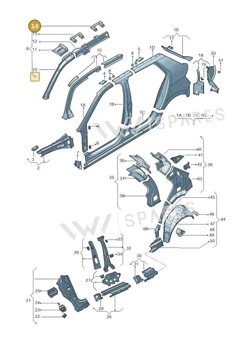 6V6809165 — Skoda Fabia (2014-2022) diagram 797809300, position 14