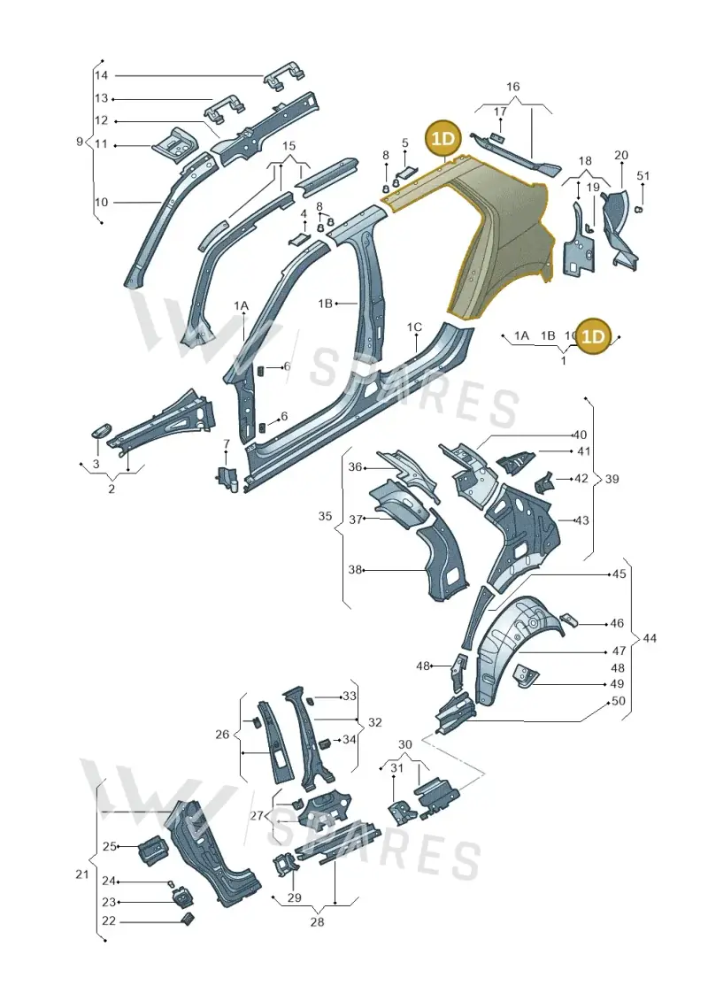 6V6809601D — Skoda Fabia (2014-2022) diagram 797809300, position 1D