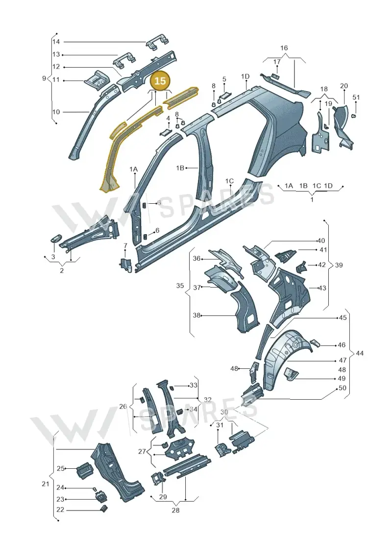 6V6810264 — Skoda Fabia (2014-2022) diagram 797809300, position 15