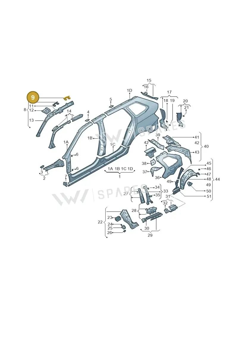 6V9809166 — Skoda Fabia (2014-2022) diagram 797809350, position 9