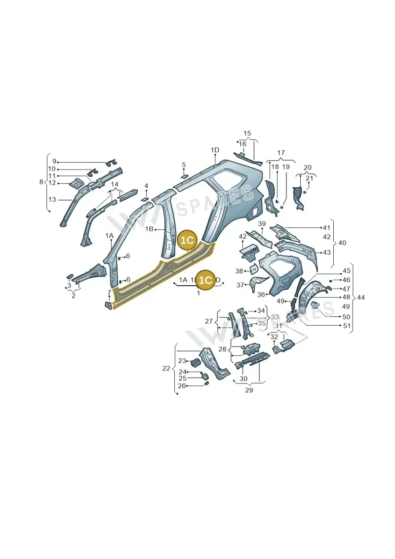 6V9809601C — Skoda Fabia (2014-2022) diagram 797809350, position 1C