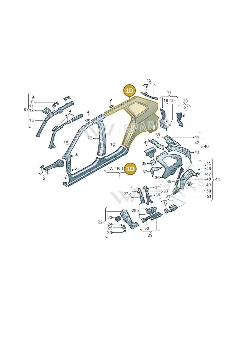 6V9809602D — Skoda Fabia (2014-2022) diagram 797809350, position 1D