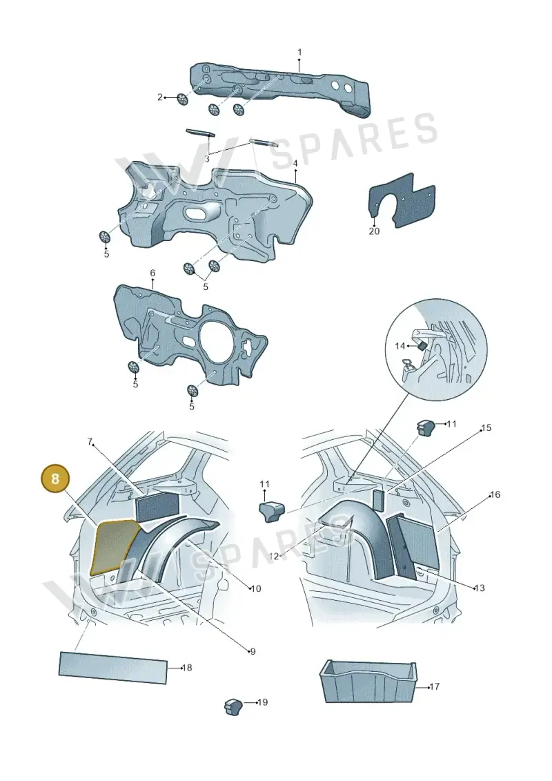6V9864987 — Skoda Fabia (2014-2022) diagram 797000060, position 8
