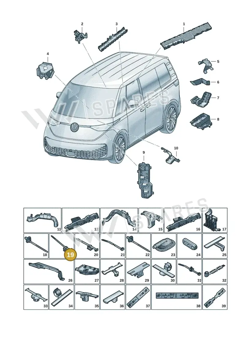 6VA971818A — Volkswagen ID. Buzz (2022-2025) diagram 15a972001, position 19