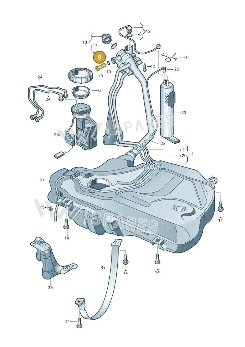 6X0201136 — Skoda Roomster (2010-2015) diagram 253201050, position 9