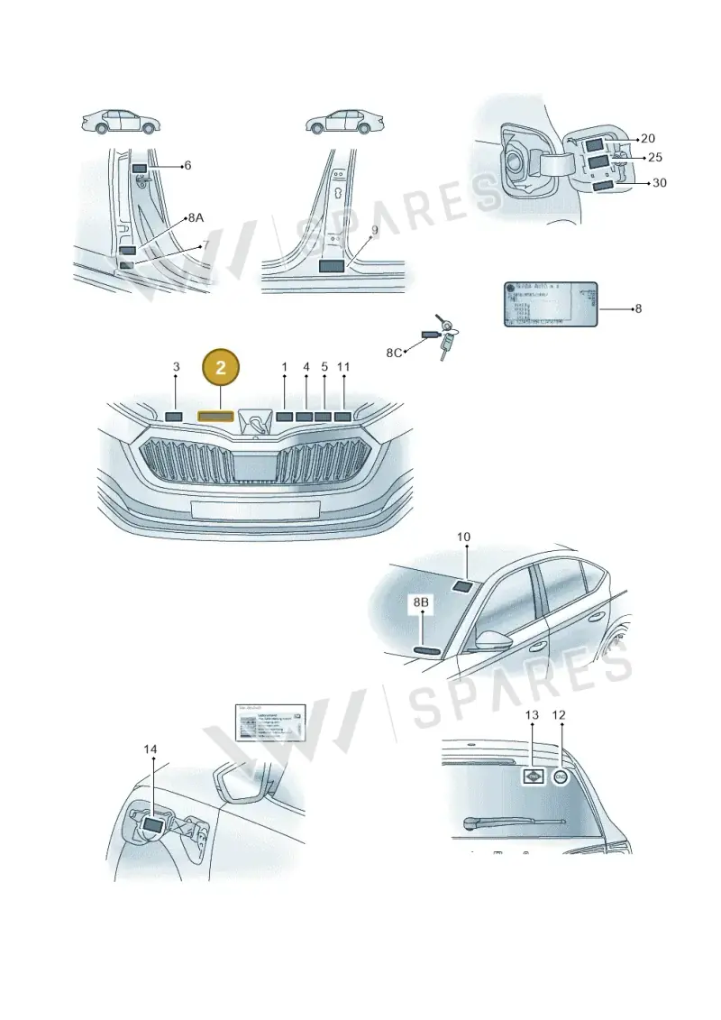 701010002A — Skoda Octavia (2019-2024) diagram 585010000, position 2