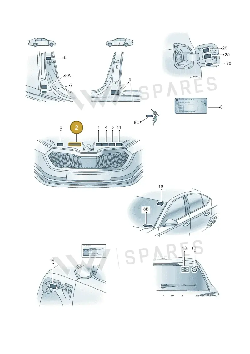 701010002C — Skoda Octavia (2019-2024) diagram 585010000, position 2