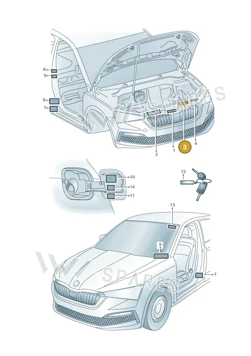 701010002C — Skoda Karoq (2017-2022) diagram 834010010, position 3