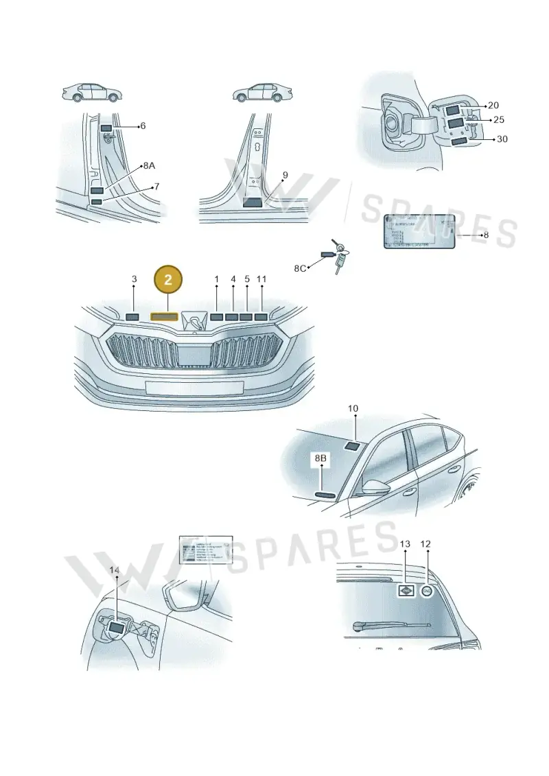 701010002H — Skoda Octavia (2019-2024) diagram 585010000, position 2