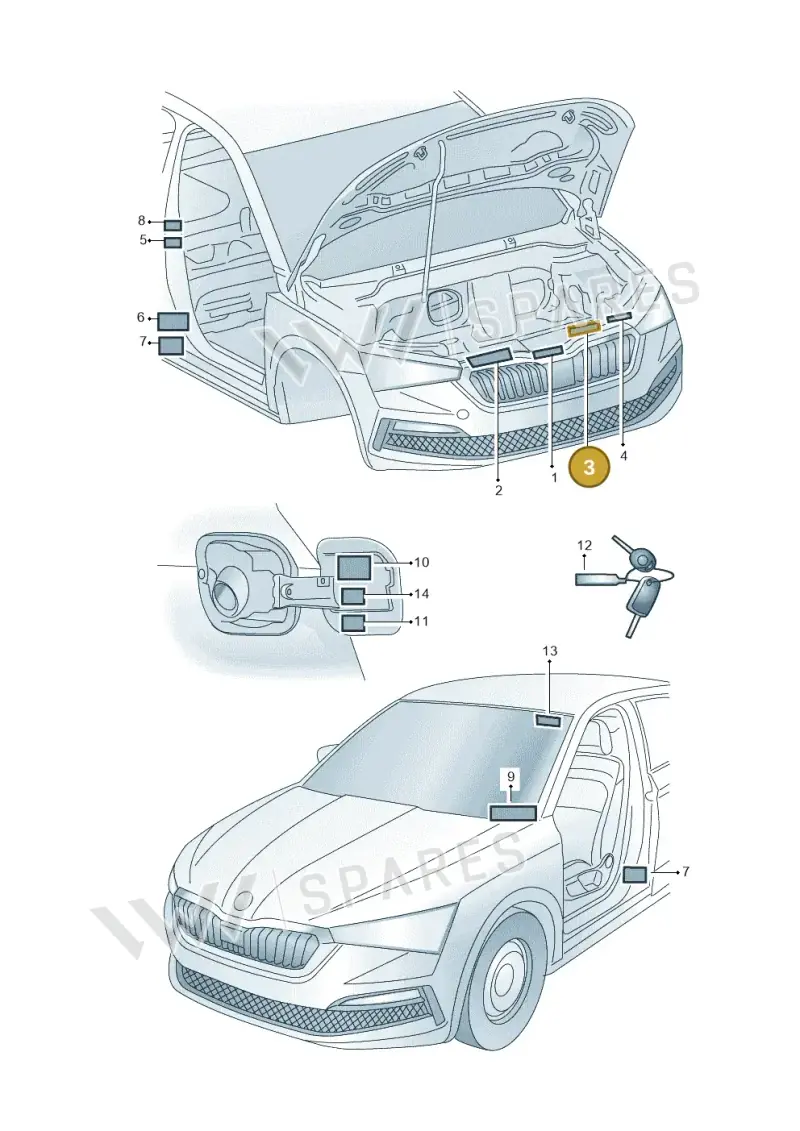 701010002J — Skoda Karoq (2017-2022) diagram 834010010, position 3
