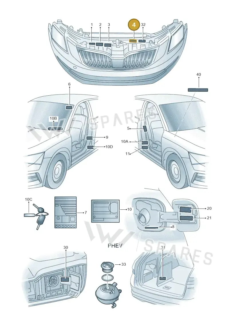 701010002J — Skoda Superb Combi (2015-2024) diagram 851010010, position 4
