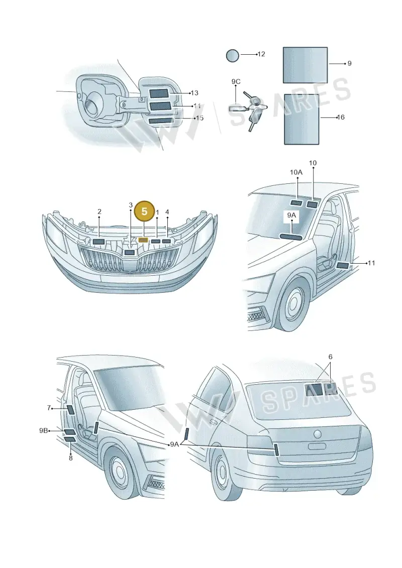 701010043B — Skoda Octavia (2017-2020) diagram 805010010, position 5
