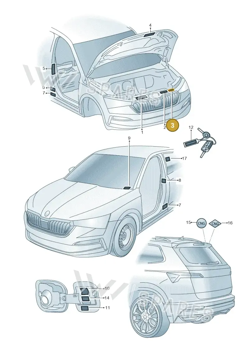 701010043C — Skoda Kamiq (2019-) diagram 584010000, position 3