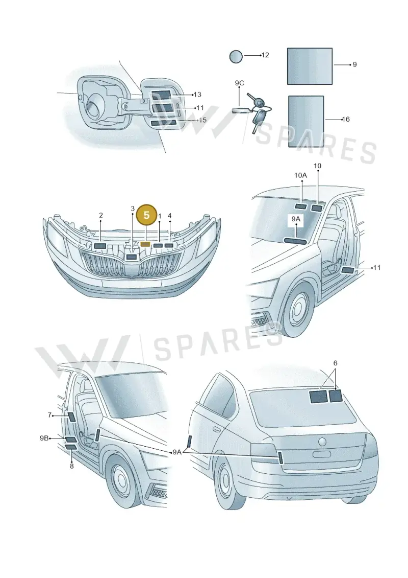 701010043D — Skoda Octavia (2017-2020) diagram 805010010, position 5