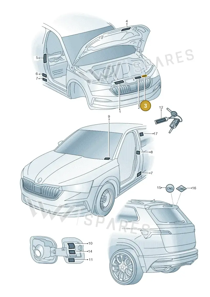 701010043D — Skoda Kamiq (2019-) diagram 584010000, position 3