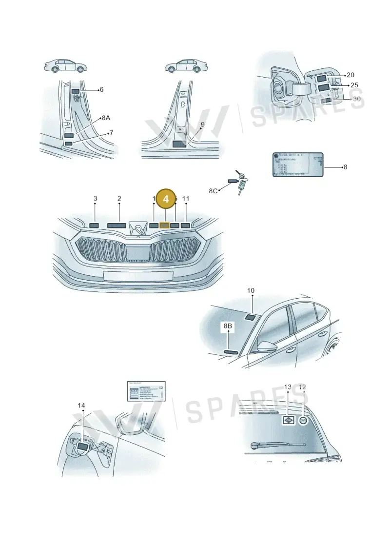 701010043N — Skoda Octavia (2019-2024) diagram 585010000, position 4