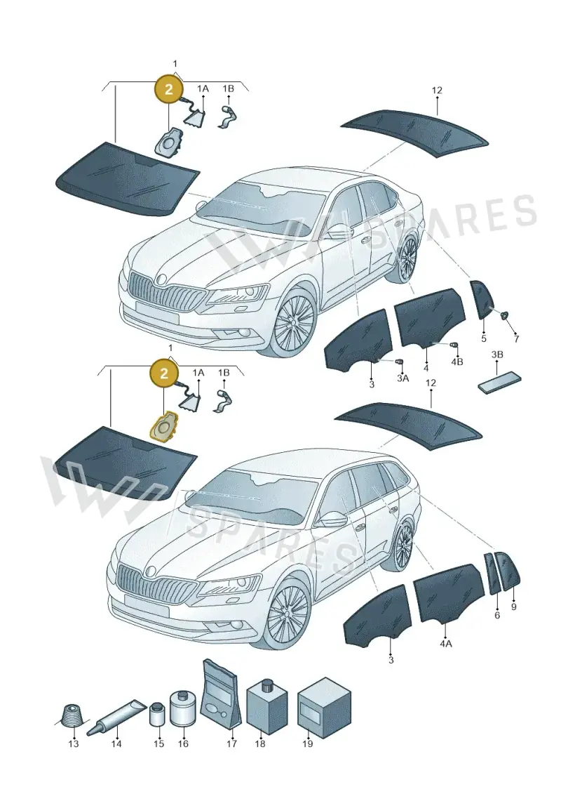 701845543 — Skoda Superb Combi (2015-2024) diagram 851845000, position 2
