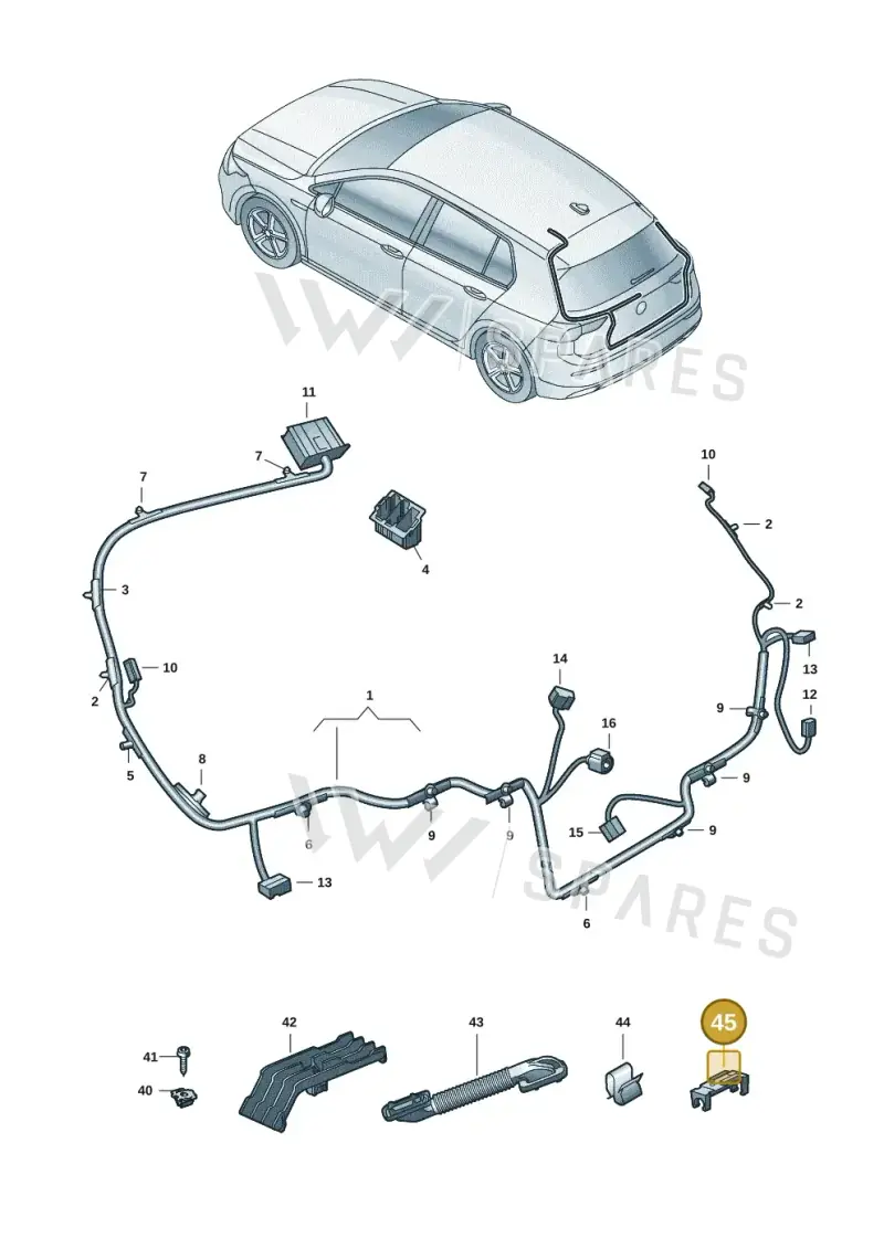 7L6937545 — Skoda Octavia (2019-2024) diagram 5h0972094, position 45