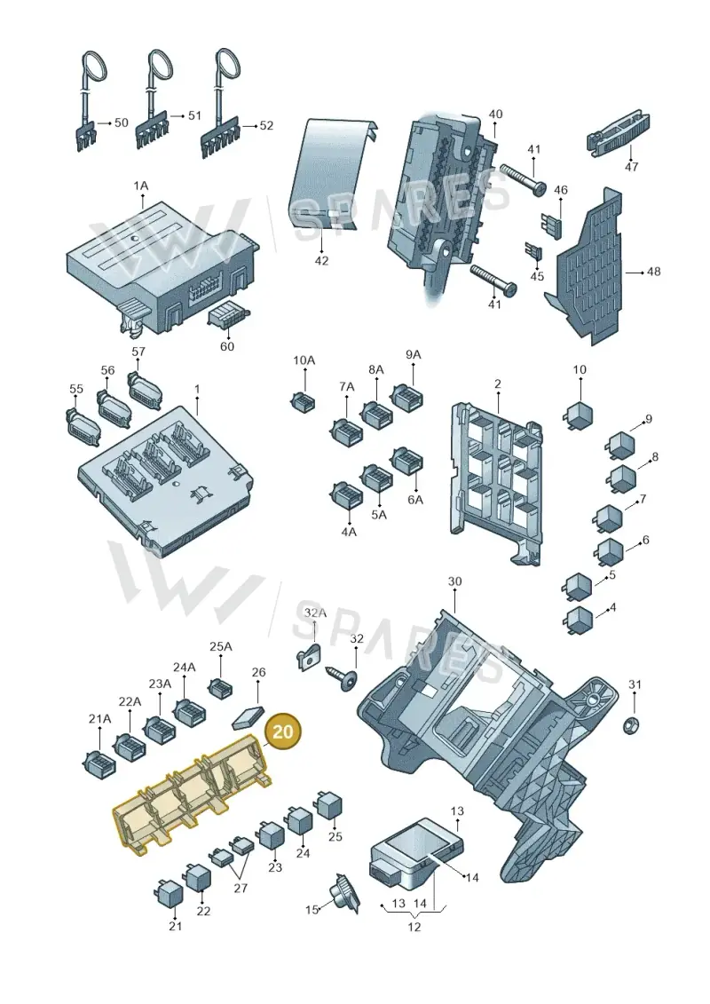 7N0937503A — Skoda Yeti (2013-2017) diagram 779937000, position 20