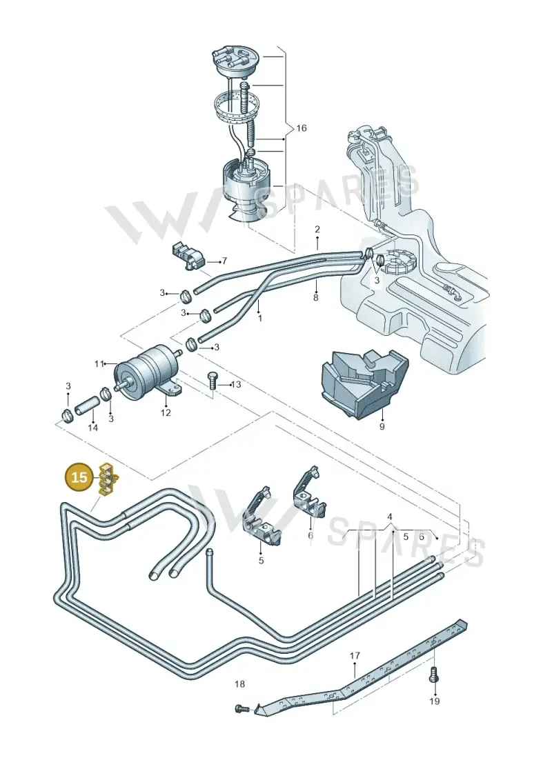 8D0201367A — Skoda SUPERB                 02> (2001-) diagram 195201700, position 15