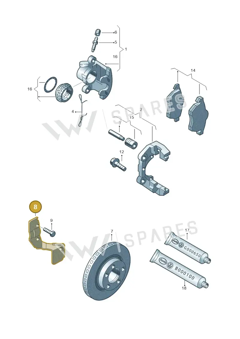 8D0615311E — Skoda SUPERB                 02> (2001-) diagram 156615350, position 8