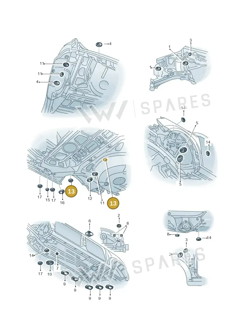 8D0803583H — Skoda Roomster (2010-2015) diagram 481803350, position 13