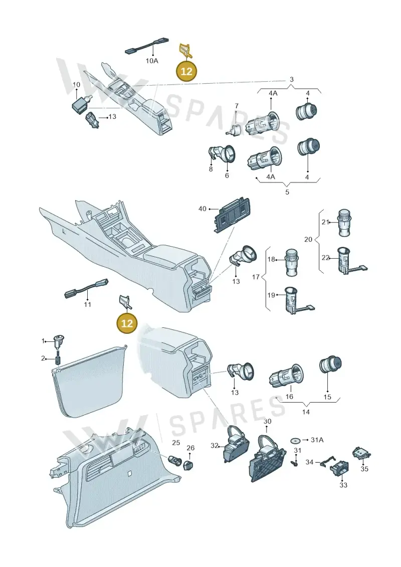 8D0972643 — Skoda Superb Combi (2015-2024) diagram 851919700, position 12