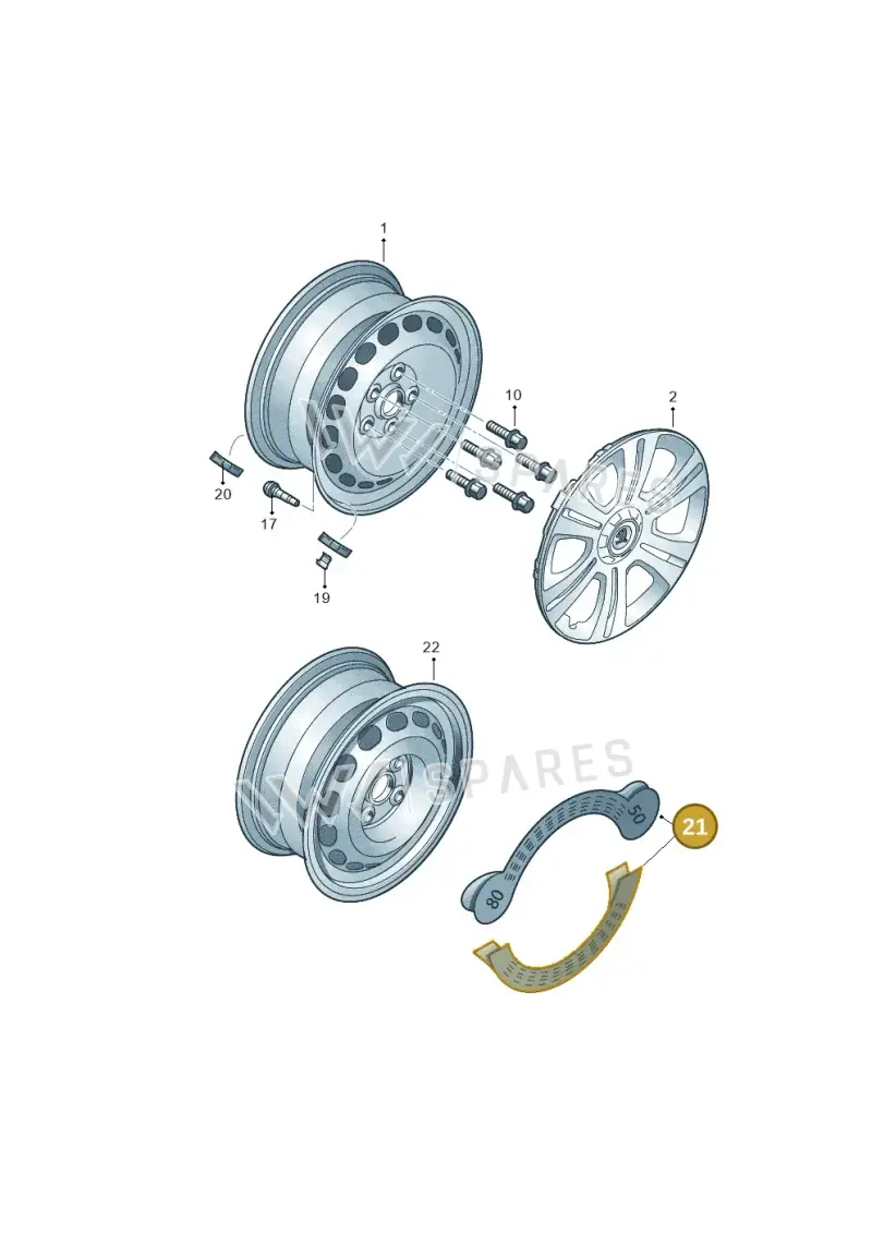 8K0010539A — Skoda Yeti (2013-2017) diagram 779601100, position 21