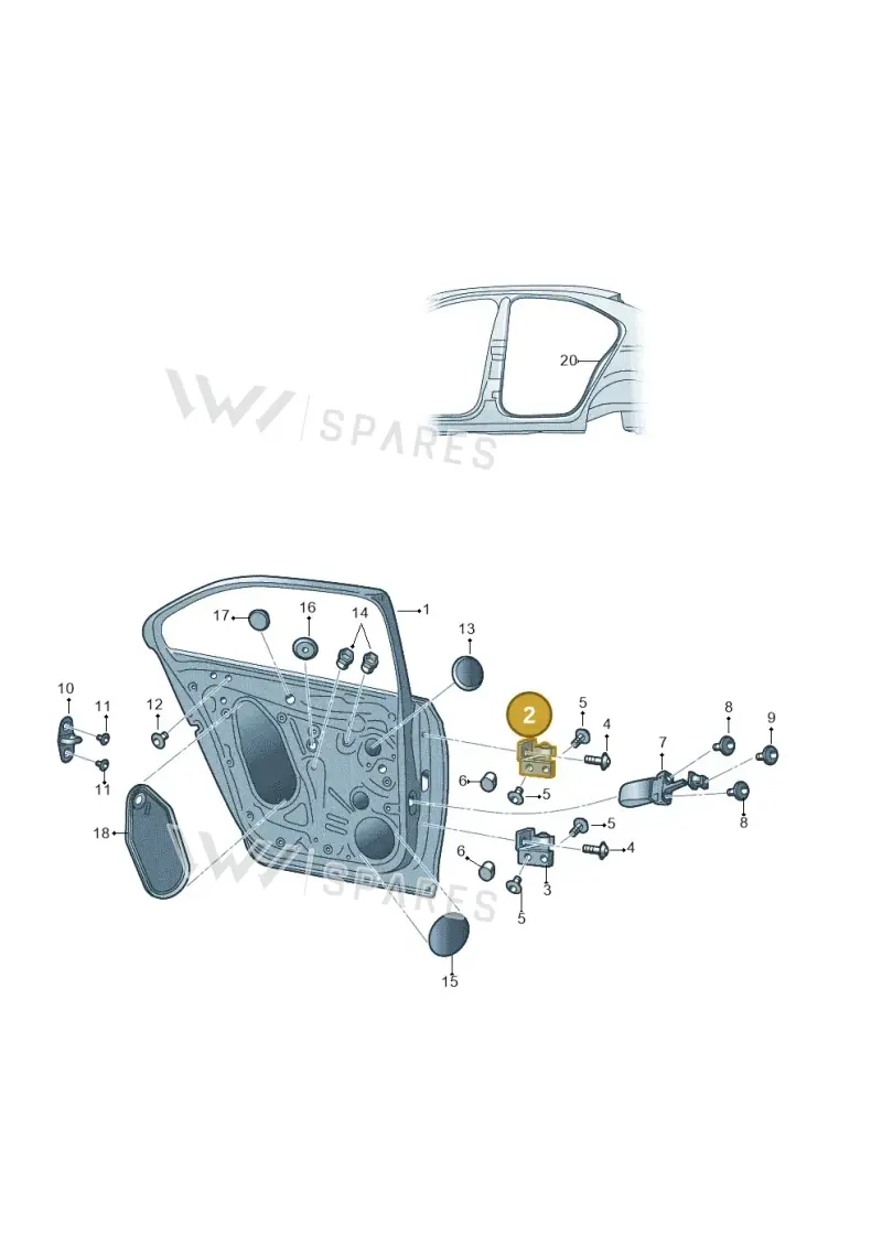 8K0831401P — Skoda Octavia (2014-2023) diagram 753833100, position 2