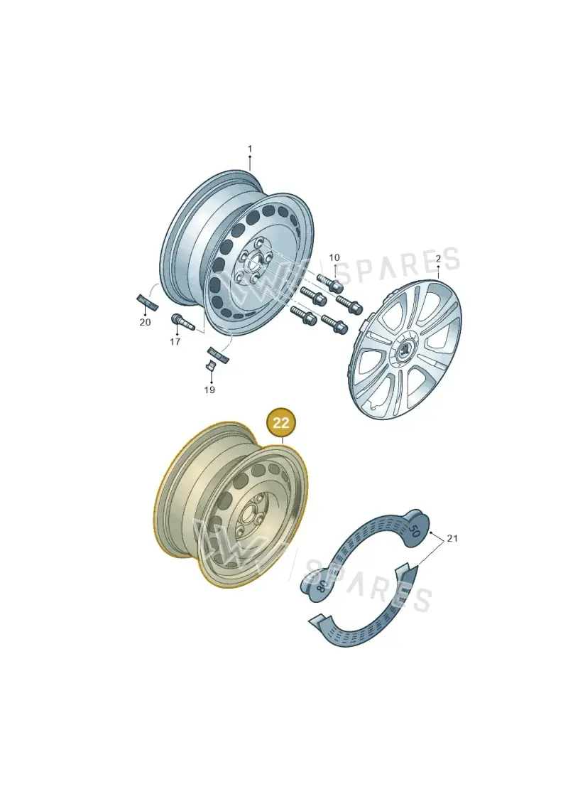8P060102703C — Skoda Yeti (2013-2017) diagram 779601100, position 22