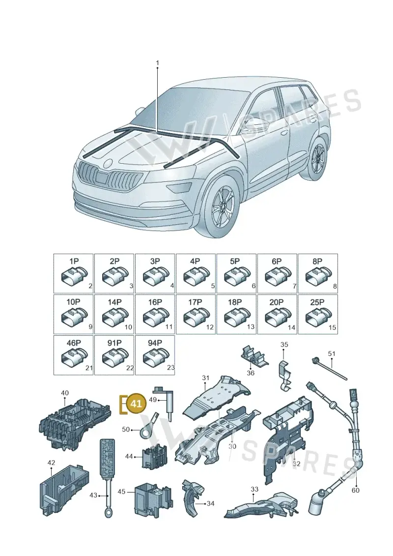 8P0971921 — Skoda Karoq (2017-2022) diagram 834971081, position 41