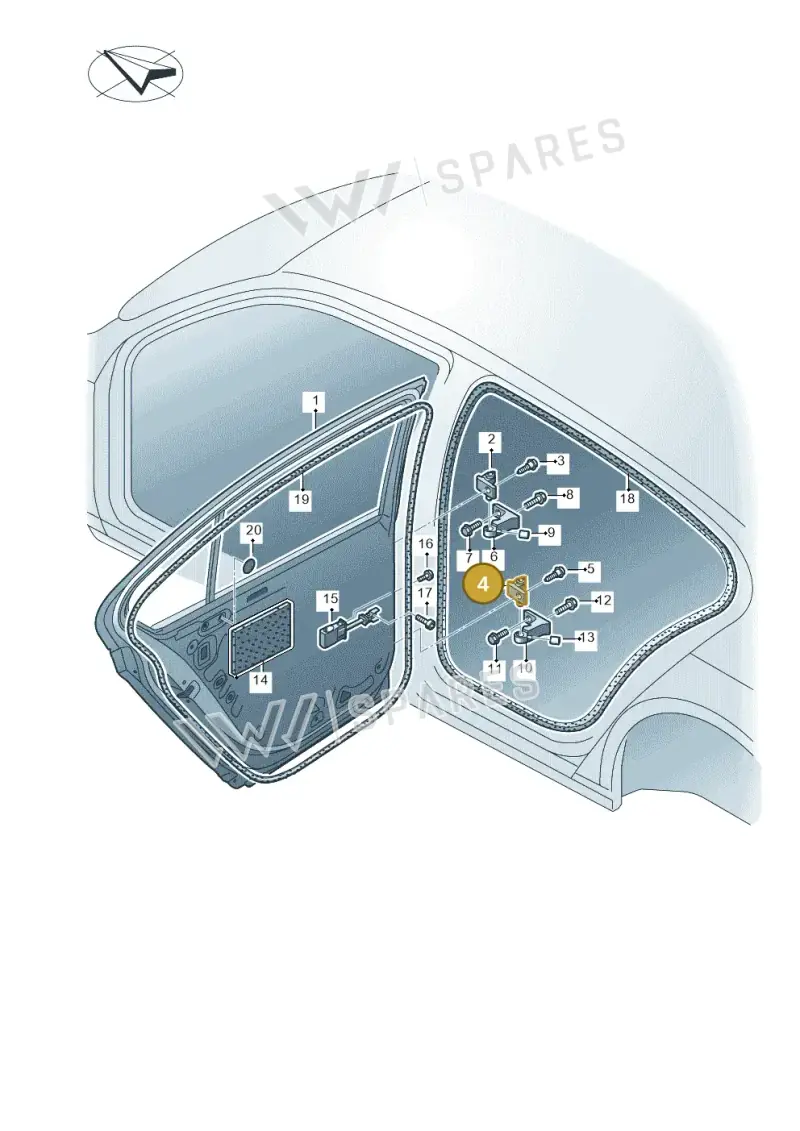 8X0831405A — Skoda Superb Combi (2015-2024) diagram 851833000, position 4